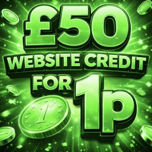 💚£50 website credit for 1p 💚